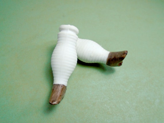 Antique China Head Doll Legs With Molded Socks, to Tie in 2.24