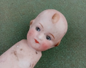 Antique German Bisque Jointed Baby Doll Miniature - Etsy