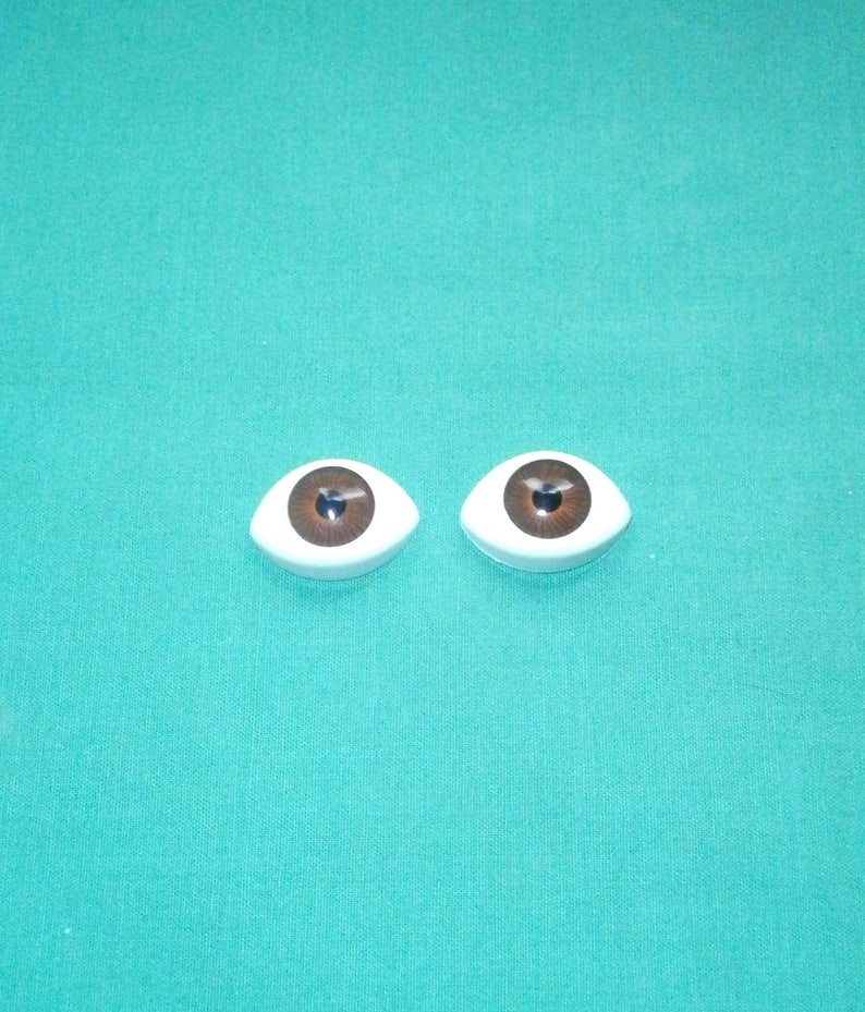 doll repair Vintage lens shape 23 x 15 mm replacement doll eyes acrylic doll eyes brown Vintage Doll eyes