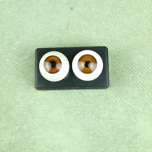 Antique glass eyes, doll eyes, brown, eye size 0.9&quot; / 23 mm, doll eyes, 1930s, Lauscha Germany, used