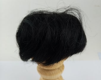 Doll Wig, real hair doll wig, black, 8.6" to 9.8", Vintage doll wig, Toddler hairstyle, Doll Repair, Vintage, Global Dolls