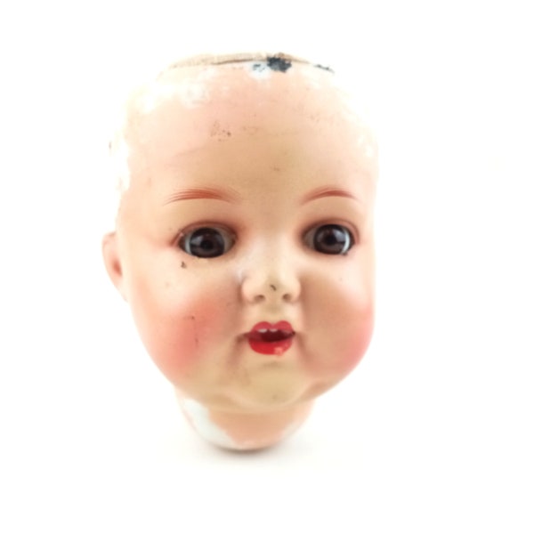 Doll Head by Armand Marseille, bisque Porcelain Doll socket head, AM 996, antique doll repair, Thuringia Germany, 3.45" - 88 mm