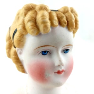 Antique Porcelain Doll Head, Alt Beck & Gottschalk head, porcelain Parian doll shoulder head, bisque antique, Germany, , ca. 1880