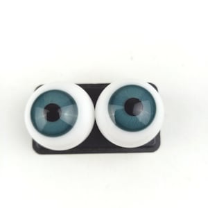Antique glass eyes, doll eyes, blue, eye size, 0.74&quot; / 19 mm, doll eyes, 1930s, Lauscha Germany, used