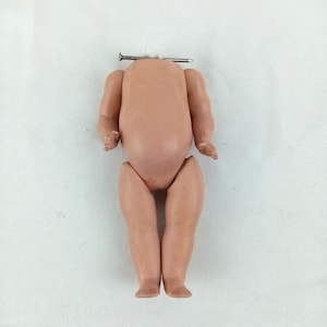 Vintage Doll body, dollhouse doll size, composition body, 5.3&quot; / 13.5 cm, Toddler type, circa 1930s, Germany, Doll repair and replacement