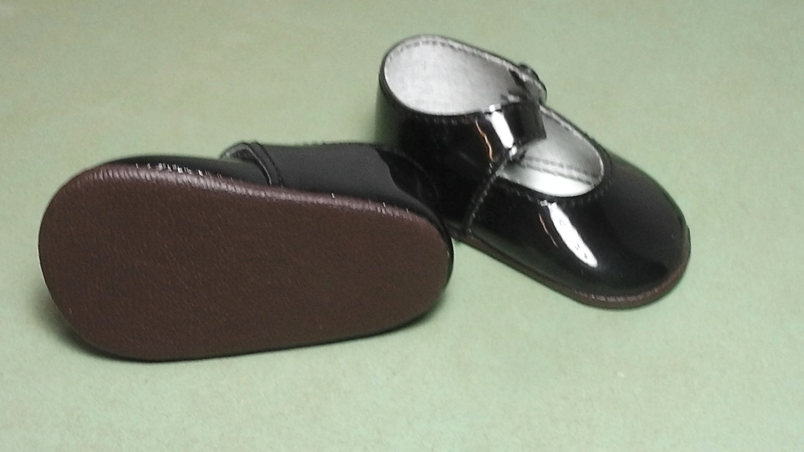 Black Doll Shoes Patent Leather Imitation Shoes Vintage Etsy UK