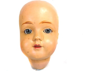 Vintage Schildkrot Doll head, German celluloid doll head, Turtle Mark 15, circa 1920, Germany, Head size 12.5 cm