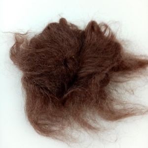 Vintage Mohair Puppenperücke, 10 cm x 11 cm, dunkelbraune Puppenhaft-Perücke, antiker Puppenersatz, kurze Haare
