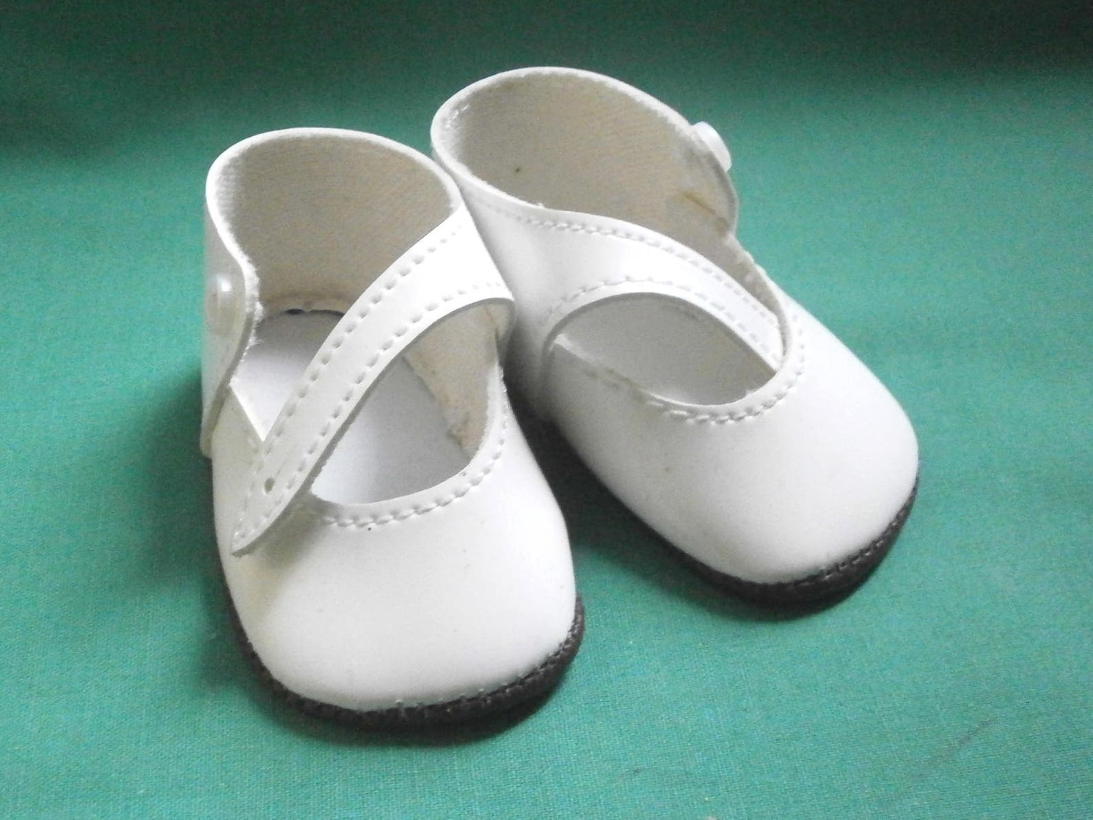 Vintage Doll Shoes White Doll Shoes Patent Leather Etsy