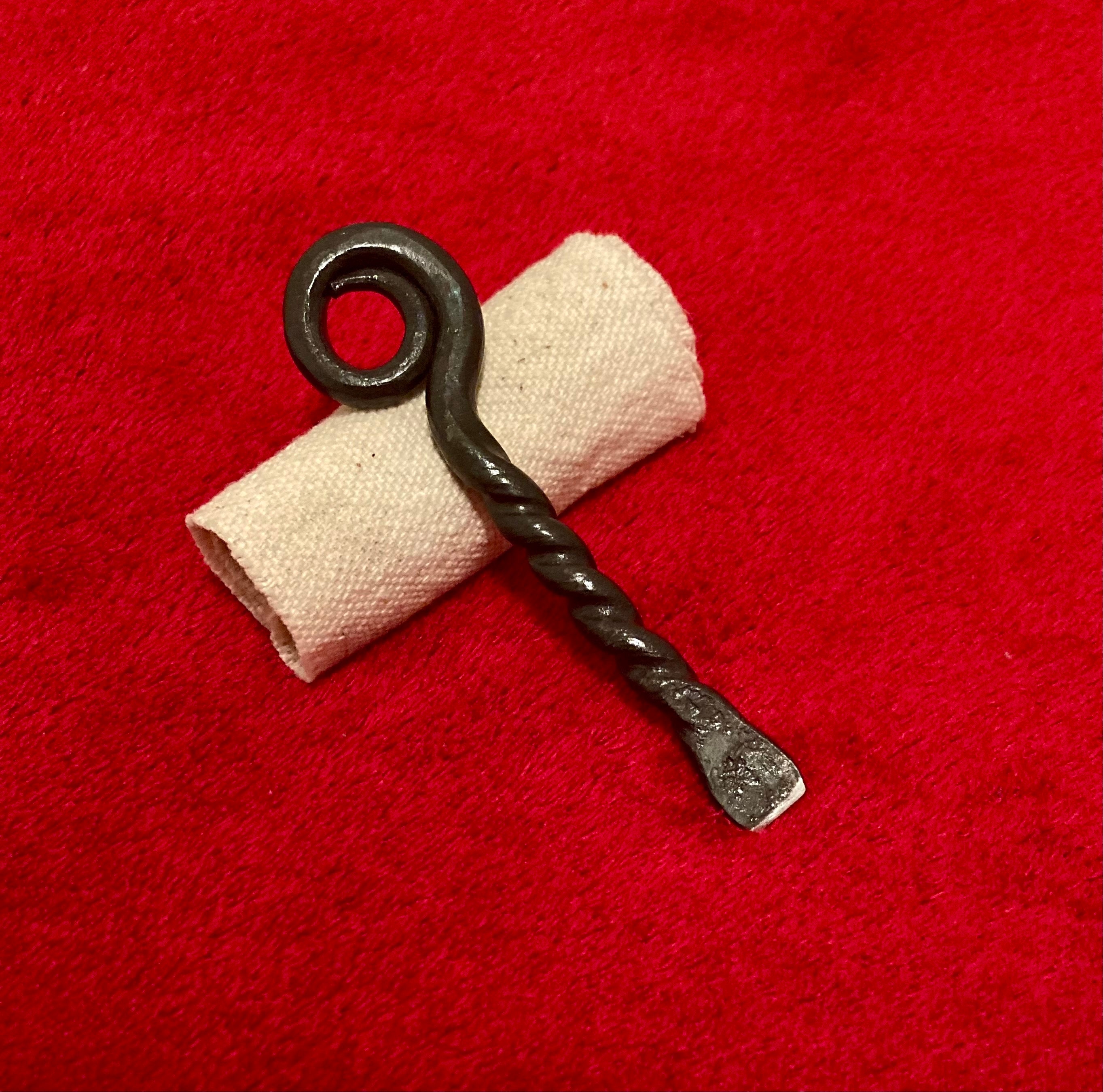 Hand Forged Twisted Flathead Screwdriver (Wire Brushed)