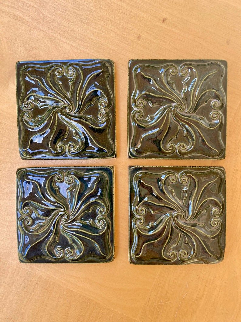 Teal Center Twist 3x3 Decorative Tiles 10 in Stock Etsy Canada