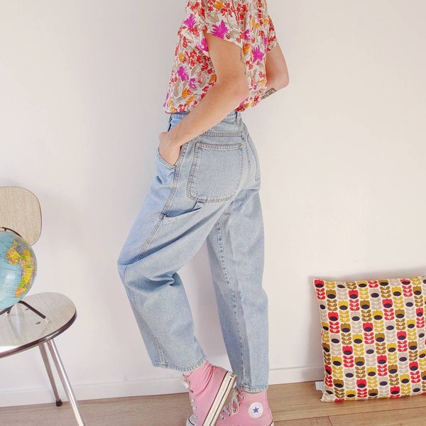 Jeans baggy en denim clair vintage des années 90