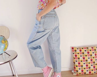 Jeans baggy en denim clair vintage des années 90