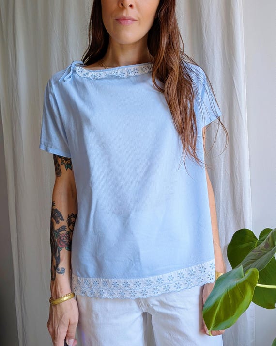 70s vintage レース シャツ 100% cotton GEORGE'Sが提案する