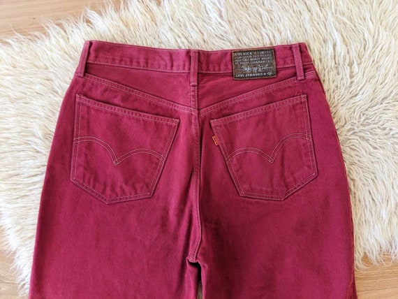 Levi's 412 W34 Red Cotton Jeans, Straight and Loose Fit Levi's 412 W34 Red Cotton Jeans, Straight and Loose Fit