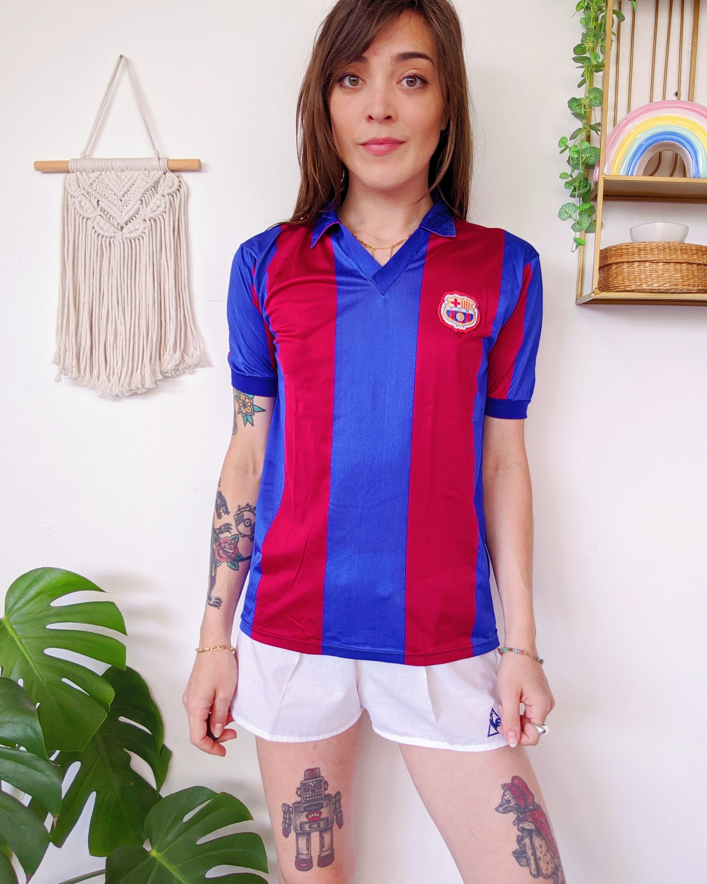 Vintage 1970 | Barcelona 1974 Blue and Burgundy Football Jersey