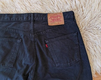 Jean Levi's 501 Vintage Années 90 - Made In USA - Taille W30 L30 Gris - Occasion