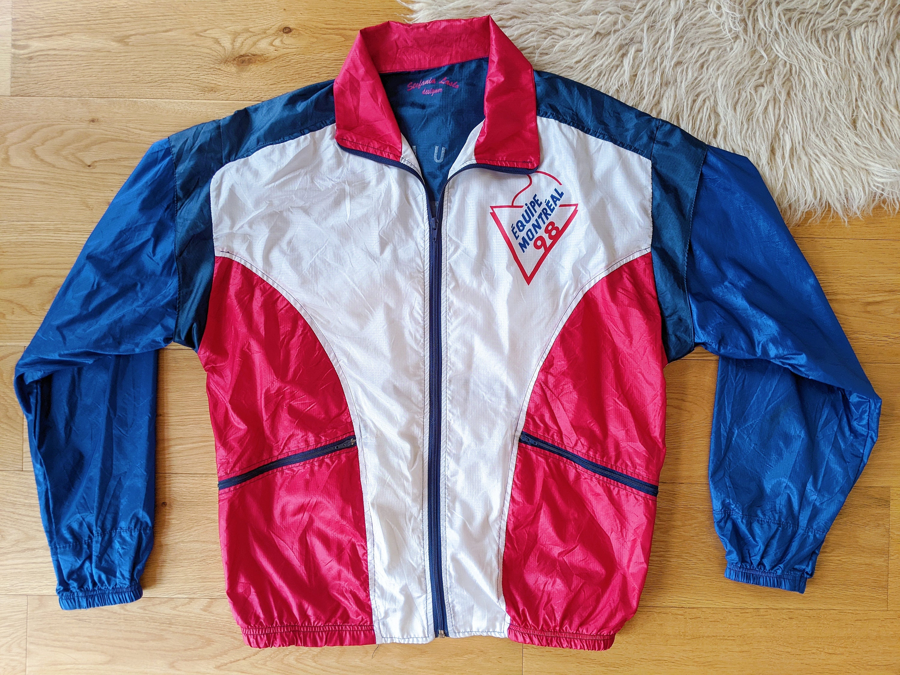 Blue Red and White Black Ans Blue Festival Track Jacket Blue Red and White Black Ans Blue Festival Track Jacket