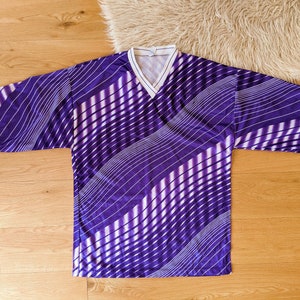 Vintage 1980 purple and white sports jersey, unisex short sleeve t-shirt image 6