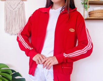 RARE ADIDAS Globus Red track jacket, globus sportswear jacket | vintage 60s unisex