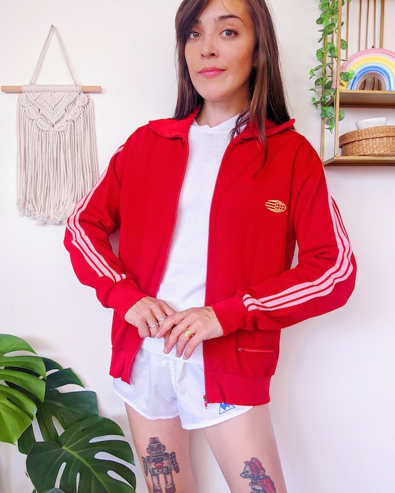 RARE ADIDAS Globus Red Track Jacket Globus Sportswear Jacket