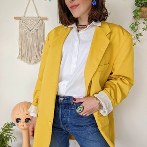 Blazer jaune oversize vintage des années 90 image 3