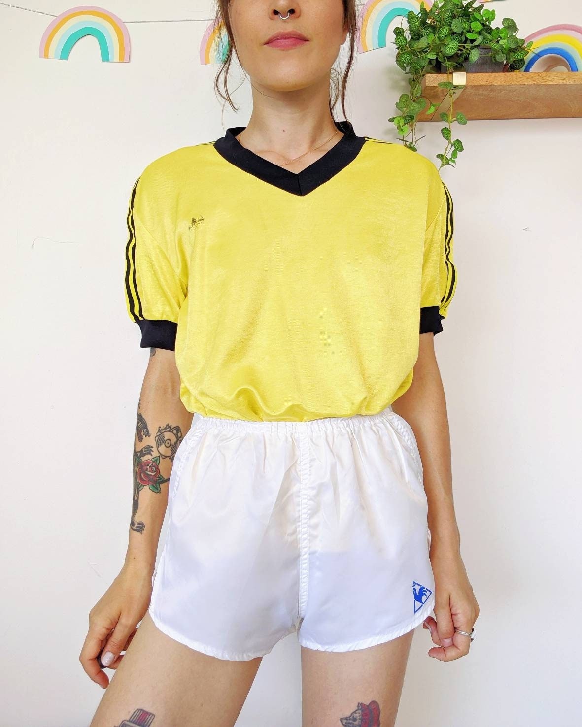 Rare Vintage Adidas Yellow Oversized Fit Tracksuit Bottom