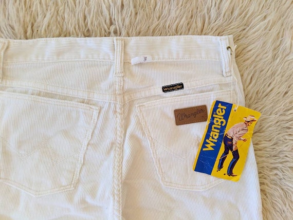 RARE Wrangler trousers in white corduroy velvet, … - image 1