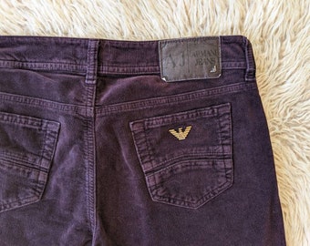 Armani trousers in brown velvet W29, velvet jeans slim cut | vintage from the 00s