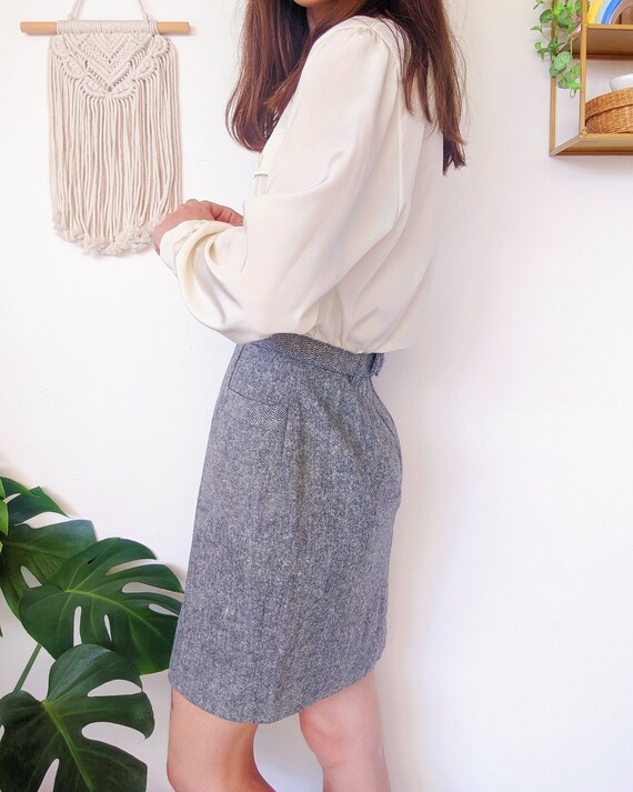 Mini jupe grise avec poches et ceinture | vintage… - image 5