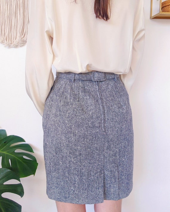 Mini jupe grise avec poches et ceinture | vintage… - image 6