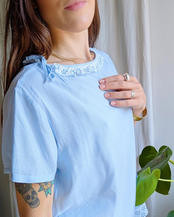 70s vintage レース シャツ 100% cotton GEORGE'Sが提案する