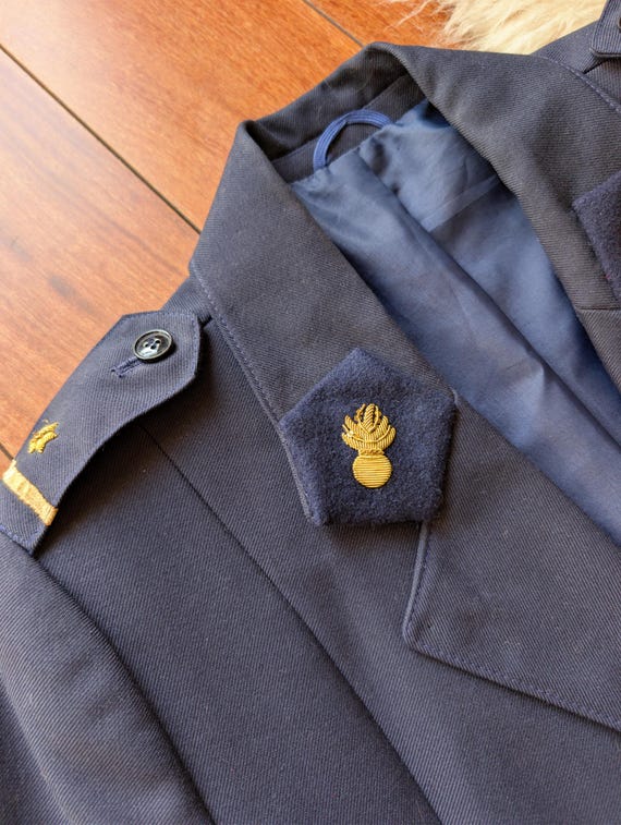 Navy Blue Military Blazer With Gold Epaulettes and Patches, Dutch  Gendarmerie Wool Jacket | 1990s Vintage - Etsy Norway