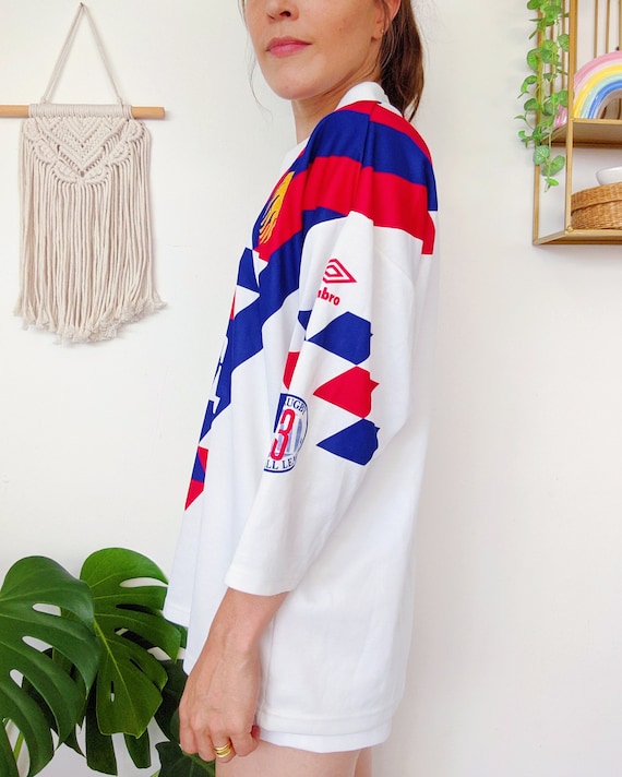 Vintage 1990 | UMBRO Red and Blue Sports Jersey, Great Britain