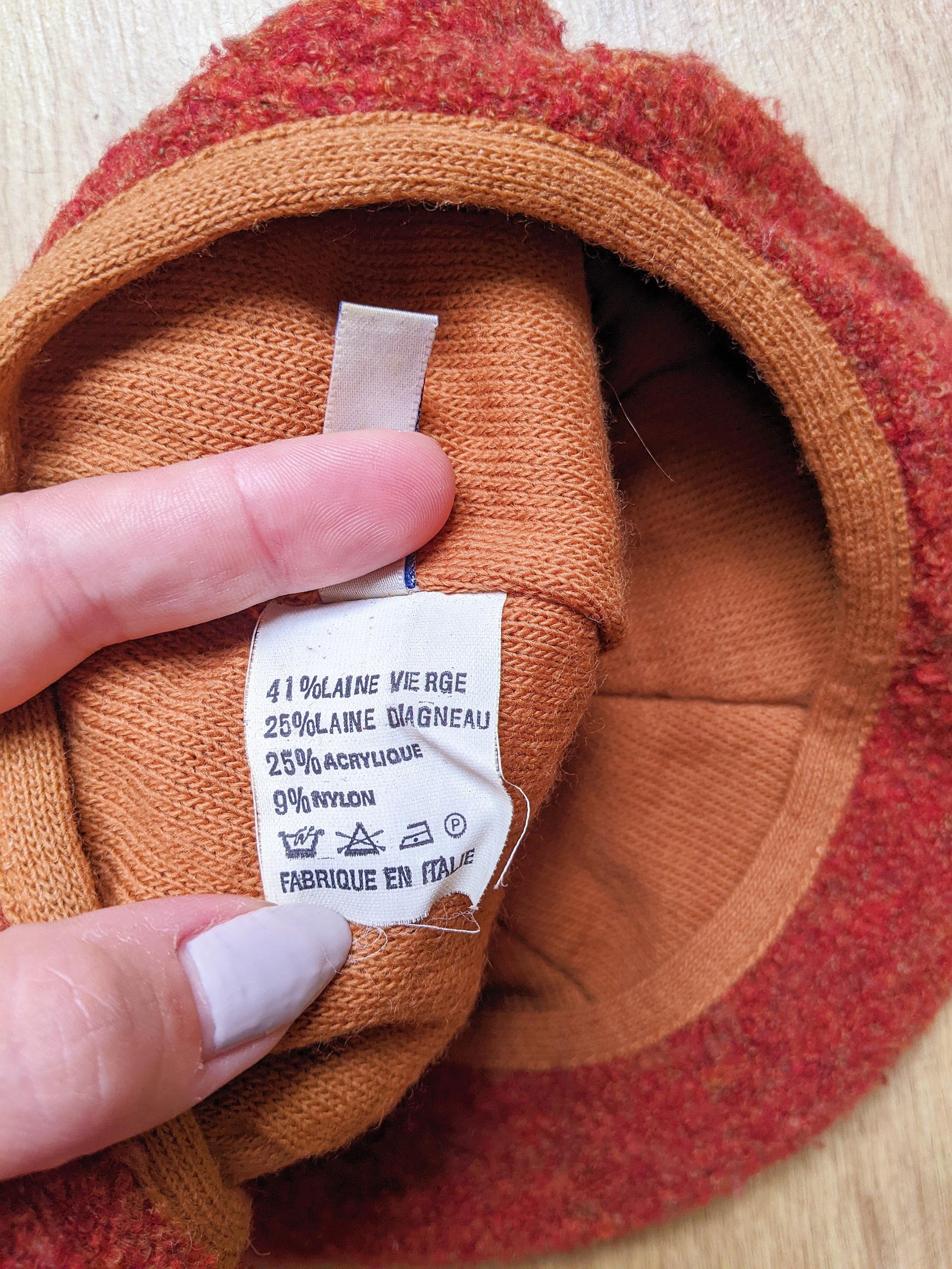 Epoch Vintage Wool French Beret Hat Orange Wool Beret Hat in Orange | The British Blanket Company main image 2