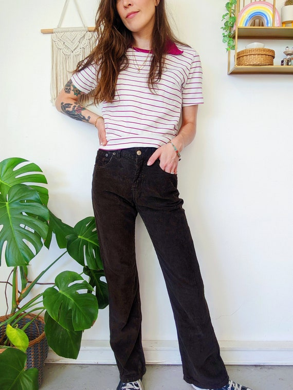 Pantalon en velours côtelé marron, jeans en velou… - image 3