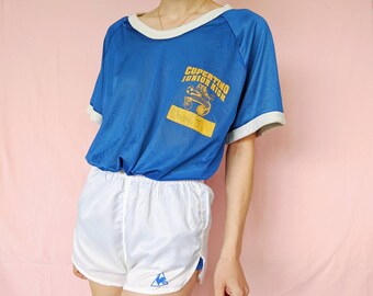 Vintage 1990 | Cupertino California Junior High School Sports Jersey, Breathable Mesh Short Sleeve Sports T-Shirt