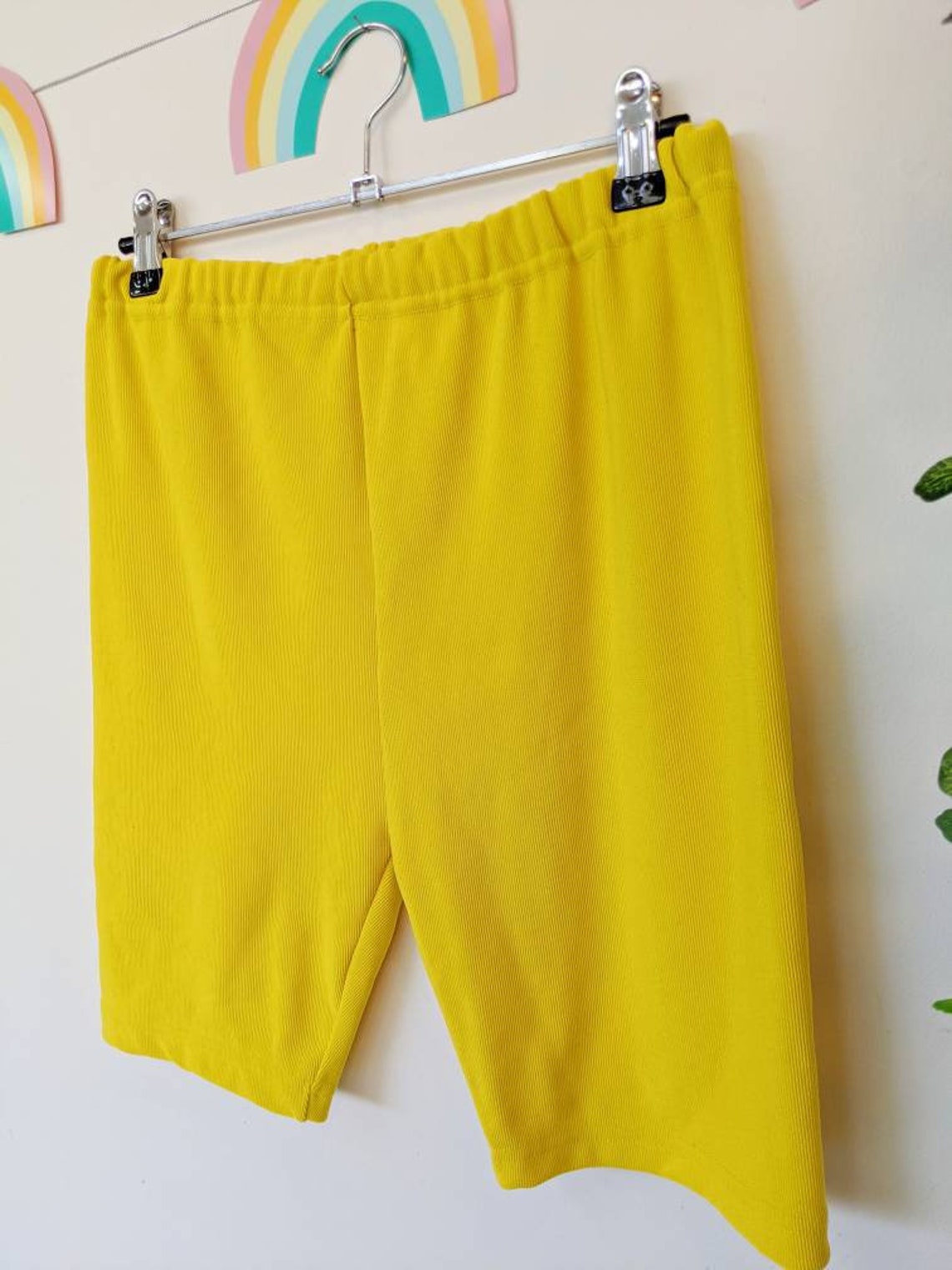 womens yellow cycling shorts