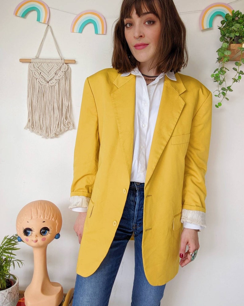 Blazer jaune oversize vintage des années 90 image 6