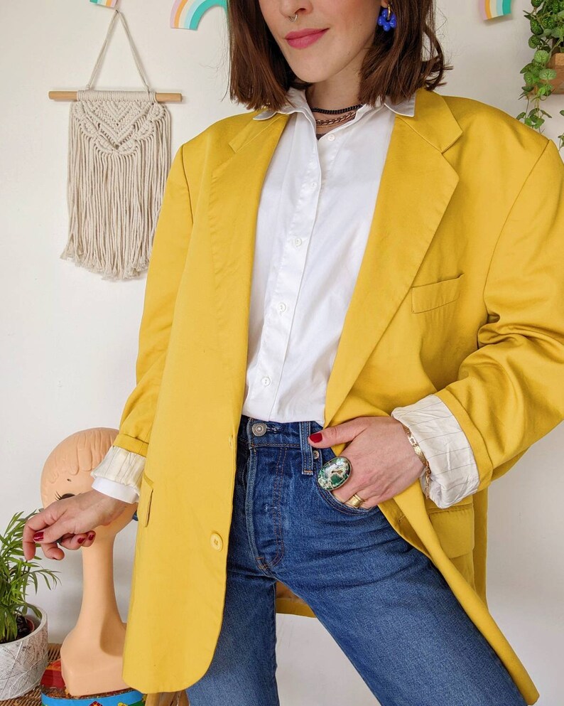 Blazer jaune oversize vintage des années 90 image 5