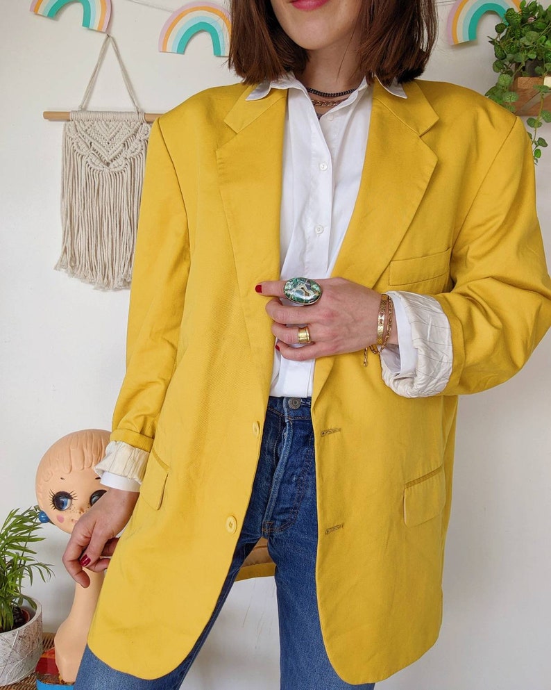 Blazer jaune oversize vintage des années 90 image 7