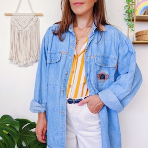 Chemise Vintage Bobbie Brooks Brodée - Denim, Taille S, Occasion Excellent état