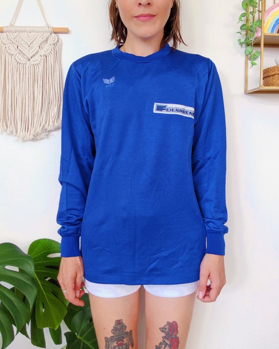 Maillot Erima Roma à manches courtes Bleu Noir | Sport d'équipe