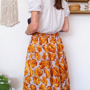【送料&関税込】Off-White Skirt In Orange Viscose Amazon.com: Women's Boho Floral Print Wrap Irregular Print