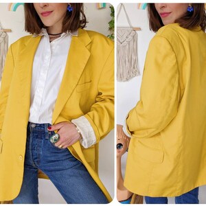 Blazer jaune oversize vintage des années 90 image 1