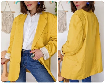Blazer jaune oversize vintage des années 90