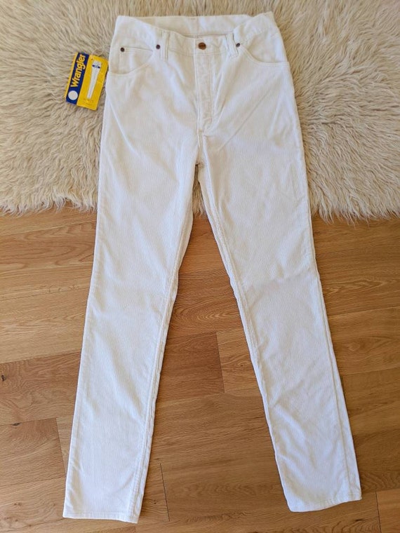 RARE Wrangler trousers in white corduroy velvet, … - image 3