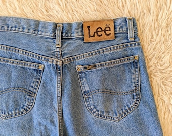 Lee Kansas blauwe hoog uitgesneden rechte mom jeans W34 | vintage jaren 90