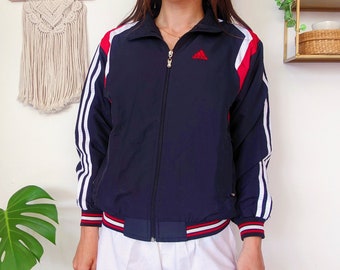 adidas gazelle silver green womens adidas Firebird Track Top in 'Dark Blue' S
