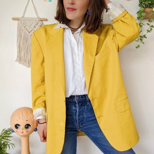 Blazer jaune oversize vintage des années 90 image 2